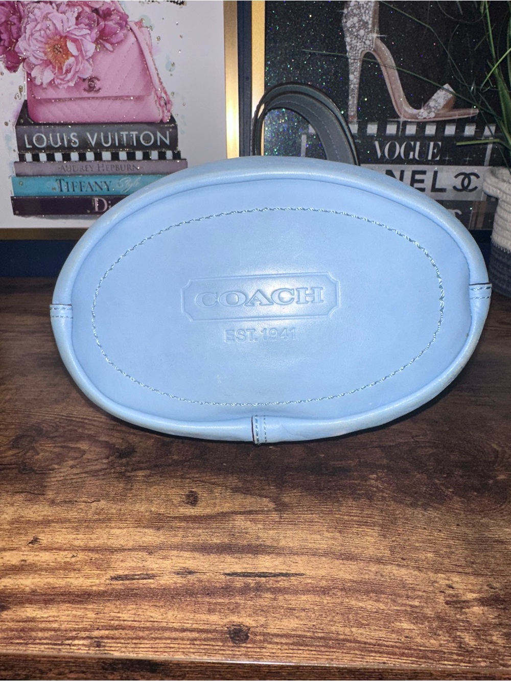 Coach Legacy Lace-Up Hobo Bag 11422 Sky Blue Leather Y2K Vintage Brass - Picture 13 of 16
